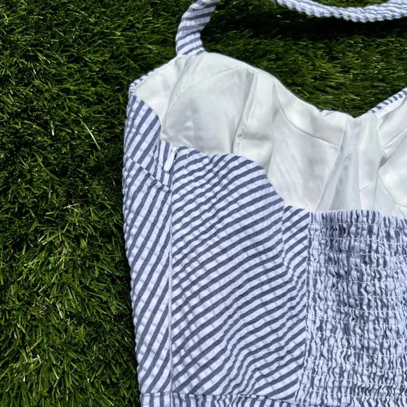 Betsey Johnson Blue and White Striped Dress - Picture 6 of 7